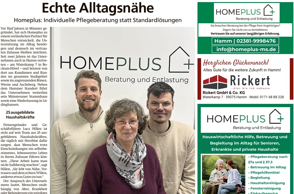 Individuelle Pflegeberatung statt Standardlösungen